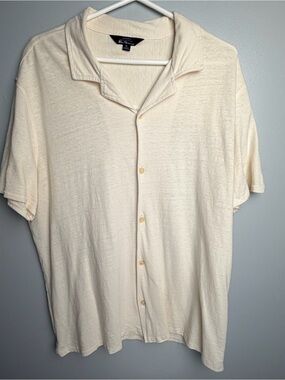 Ben Sherman Cream Short-Sleeve Button Shirt